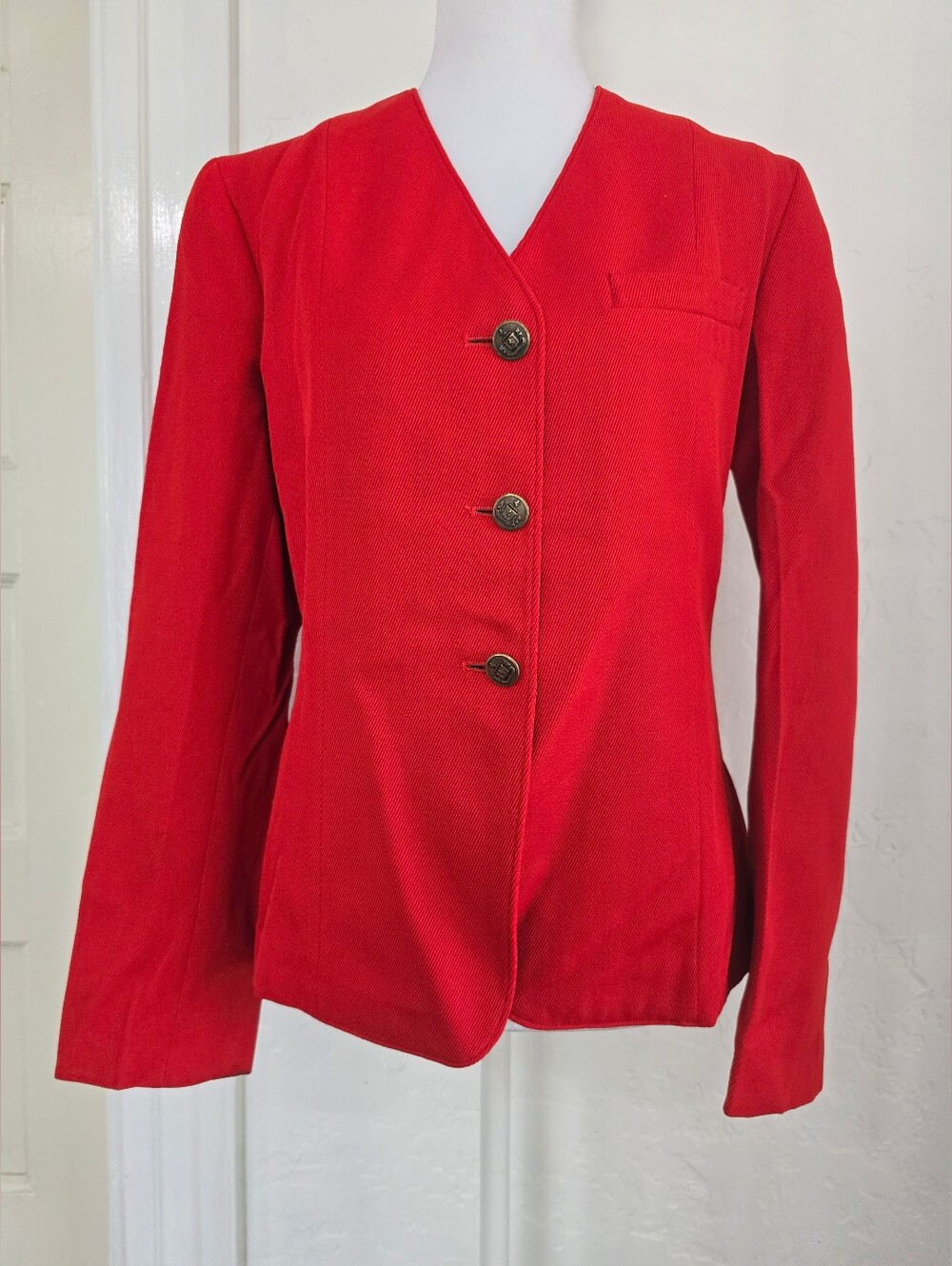 Vintage DeMoulin Bros. & Co Red Women's Button-Front Blazer
